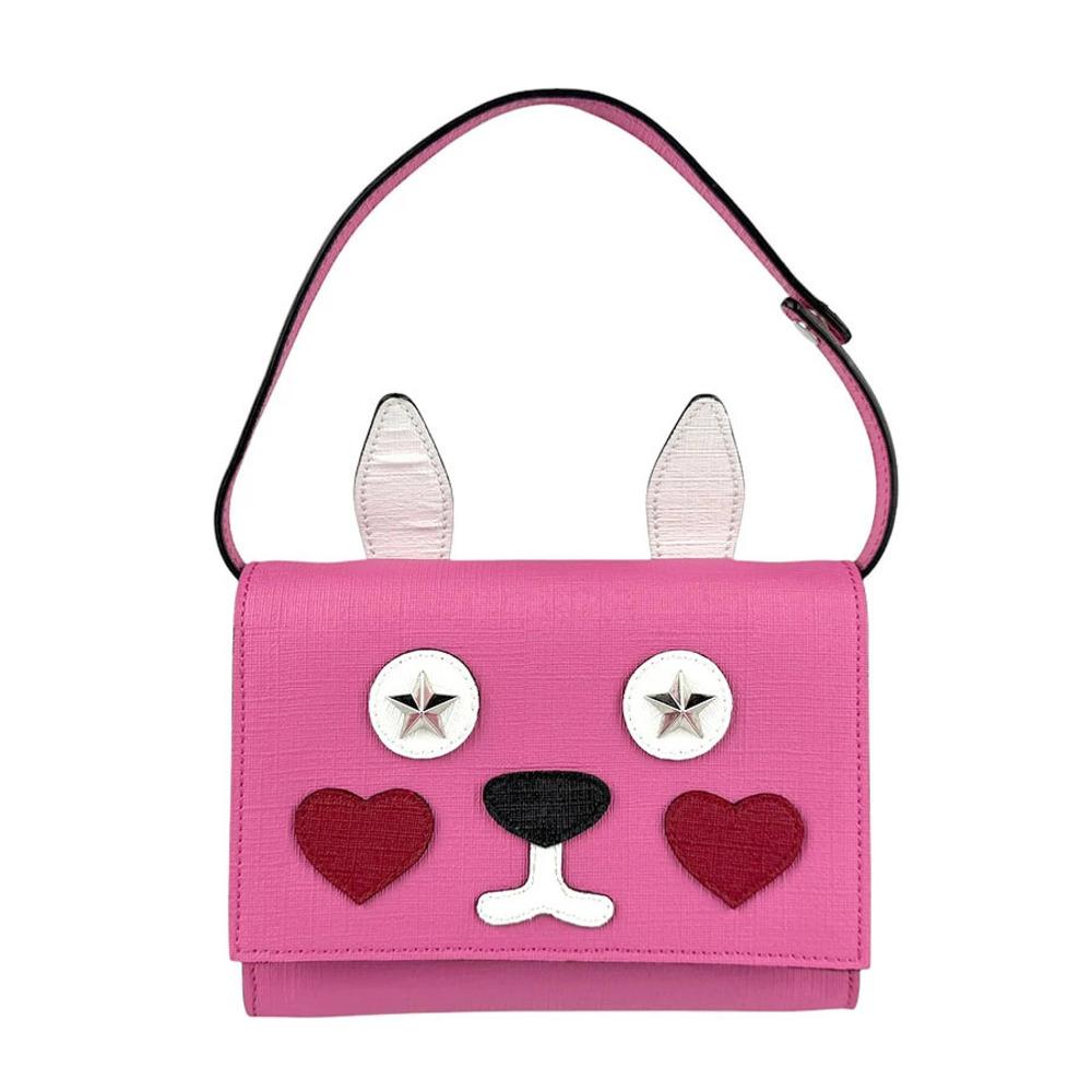 Gucci Handbag Leather Pink White Silver